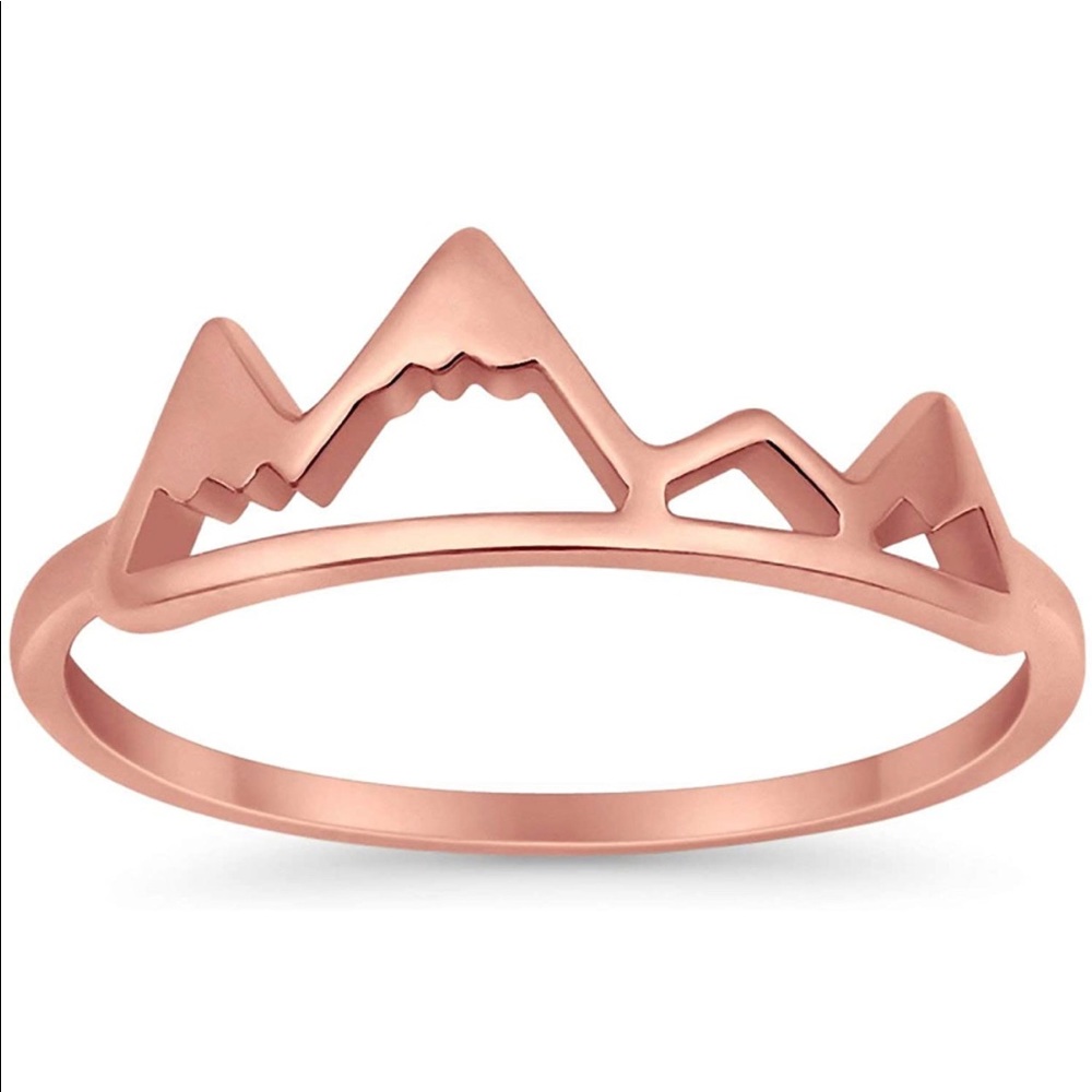 Rose Gold Mountain Ring - Size 7